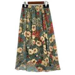ZARA BASIC ザラベーシック 花柄 ラップ風スカート sizeEUR M/ブルーグレー系のサムネイル
