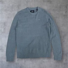 ホリスター Hollister スカイブルー ヘリンボーン パータン ラウンドネック ニット XLのサムネイル