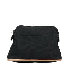 HERMES エルメス ボリードポーチ25 コスメポーチ シルバー金具 黒 