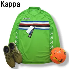 【新品未使用】 【タグ付き】 カッパ Kappa 長袖 ゲーム シャツ M グリーン x ボーダー柄 スポーツ ウェア メンズ