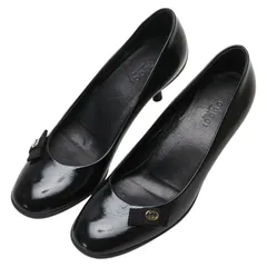 グッチ リボン インターロッキングG パンプス ヒール サイズ:35 317042 ブラック エナメル レディース GUCCI【228-11598】のサムネイル