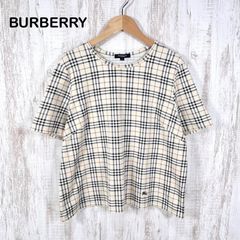 ☆BURBERRYLONDONノバチェックホースロゴ刺繍カットソーブラック