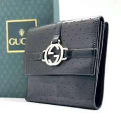 グッチ　がま口　二つ折り財布　シェリーライン　GG柄　インターロッキング 時代を、品よく遊ぶ】 GUCCI 二つ折り財布 マイクロGG シェリーライン