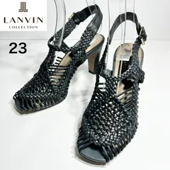 【美品】LANVIN COLLECTION ランバンコレクション 本革 メッシュサンダル 黒 23cmのサムネイル