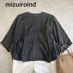 美品】ミズイロインド アシンメトリーレースプルオーバーブラウス
