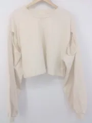 ◇ who's who Chico バックスリット ボリュームスリーブ ショート 長袖 トレーナー サイズF ベージュ系 レディース E  【1304180003899】のサムネイル