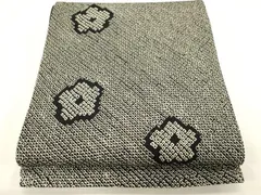 平和屋着物●六通柄袋帯　総絞り　舞花文　黒地　正絹　逸品　CABF6364dy
