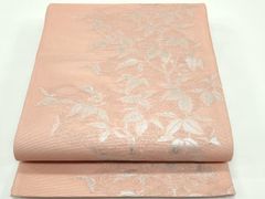 A5◇着物くつろぎ 夏物 花模様 金糸 全通 正絹 薄物 絽 紗 袋帯 - メルカリ