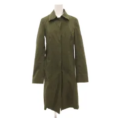 ジルサンダー JIL SANDER NAVY ステンカラーコート ミリタリー シルク混 フリンジカラー 34 カーキ /JS ■GY06のサムネイル