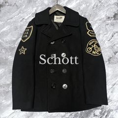 Schott ショット ピーコート ロング メルトン ウール ダブル ブラック