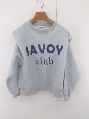 ◇ Diosfront ロゴ刺繍 裏起毛 長袖 トレーナー スウェット サイズF ライトグレー ネイビー系 レディース P  【1304250004504】のサムネイル