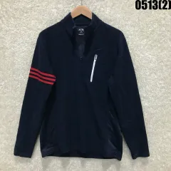 アディダス ネイビー ハーフジップアップ L