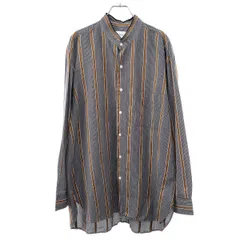 CristaSeya×Salvatore Piccolo  クリスタセヤ×サルヴァトーレ ピッコロ 24SS HANDMADE MENS SHIRT カットオフマオカラーストライプシャツ  ブラック XXLのサムネイル