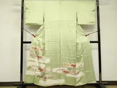 平和屋着物■訪問着　駒刺繍　エ霞花文　金彩　正絹　逸品　DABF9562cd