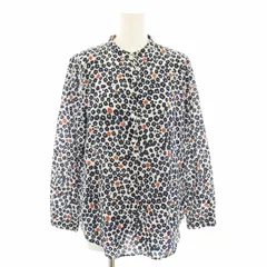 マレーラ MARELLA スポーツ SPORT シャツ ブラウス バンドカラー 長袖 花柄 総柄 絹 シルク混 40 紺 ネイビー 白 ホワイト 311110042 /YTのサムネイル