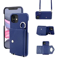 【新品】 CASAFUNY iphone 11 ケース 手帳型 ショルダー 調節可能なショルダーストラップ 首掛け 肩掛け 斜めがけ レディース 化粧鏡 カードケース 携帯カバー アイフォン11 ケース 手帳型カード収納 縦置き 横置き スタンド 耐衝撃 肌感