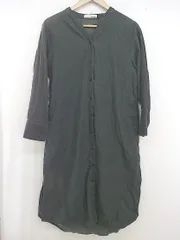 ◇ SHOO・LA・RUE シューラルー コーデュロイ 長袖 膝下丈 シャツ ワンピース サイズM グレー レディース E  【1305010007056】
