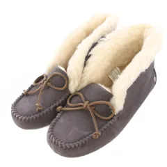 アグ オーストラリア UGG australia ALENA アレーナ モカシン ムートンブーツ ショートブーツ フラット スエード リボン US6 23cm チャコールグレー 1112278 /BBのサムネイル