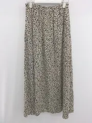 ◇ chocol raffine robe ウエストゴム 総柄 大人女子 ロング フレア スカート サイズF ベージュ ブラック レディース P  【1307040014684】のサムネイル