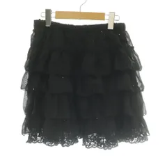 アクシーズファム axes femme フリルミニスカート レース M 黒 ブラック /SS ■OS ■GY49