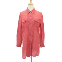 ウンガロ UNGARO シャツ ブラウス 長袖 シルク混 11 赤 レッド ストライプ柄 /SM14 ■ECD001のサムネイル