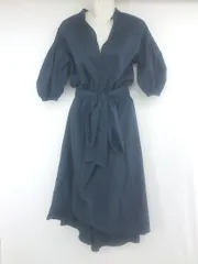 ◇ ◎ apart by lowrys キーネック 大人女子 五分袖 ロング マキシ シャツ ワンピース サイズＦ ネイビー レディース P  【1307150001987】のサムネイル