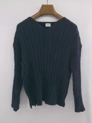 ◇ URBAN RESEARCH DOORS Vネック リブ 長袖 ニット プルオーバー サイズONE ネイビー系 レディース P  【1307150005398】
