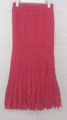 ◇ PAGEBOY ページボーイ ウエストゴム 秋冬 ロング フレア リブニットスカート サイズＦ レッド ピンク系 レディース P  【1307150008658】