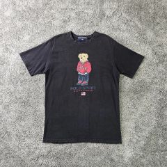 ポロラルフローレン 現行タグ QRコード ポロベア 半袖 Tシャツ 黒 M