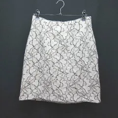 ◇ MISCH MASCH バックジップ 裏地 刺繡 総柄 起毛 シンプル ショート丈 台形 スカート サイズS ホワイト レディース E  【1307210001919】のサムネイル