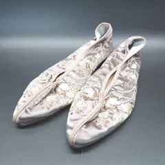 ◇ 神戸レタス ペタンコ バレーシューズ 花柄 歩きやすい パンプス サイズL パープル ベージュ レディース E  【1307210035167】のサムネイル