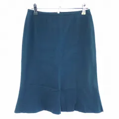 シーケーカルバンクライン ck Calvin Klein スカート フレア ひざ丈 バックファスナー コットン 無地 2 青 ブルー ボトムス /T2のサムネイル