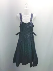 ◇ AG by aquagirl ウエストゴム バックジップ ノースリーブ ひざ丈 デニムワンピース サイズS ネイビー レディース E  【1307210036393】のサムネイル