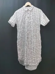◇ URBAN RESEARCH Sonny Label ストライプ柄 シャツ 半袖 ロング丈 ワンピース サイズF ホワイト レディース E  【1307260030754】