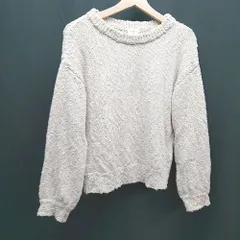 ◇ URBAN RESEARCH DOORS クルーネック ショート丈 無地 長袖 ニット サイズone ベージュ レディース E  【1308160016343】