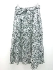 ◇ ◎ Couture Brooch バックウエストゴム 花柄 ロング丈 フレア スカート サイズ42 ブラック ホワイト レディース E  【1308160031599】のサムネイル