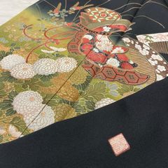 専用b660 正絹　袷　訪問着　作家物　落款　黒地　トールサイズ　極美品　着物 専用b660 正絹 袷 訪問着 作家物 落款 黒地 トールサイズ 極美品 着物