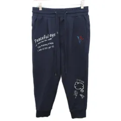 ウノピュウノウグァーレトレ 1PIU1UGUALE3 スウェットパンツ クロップド グラフィックプリント 紺 ネイビー L ■IBO90のサムネイル
