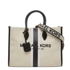 マイケルコース ミレラ ハンドバッグ ショルダーバッグ 2WAY ベージュ ブラック レザー キャンバス レディース Michael Kors【1-0269477】