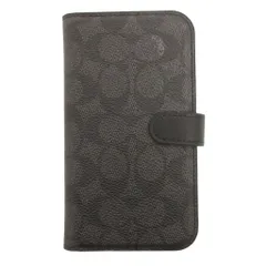 コーチ COACH 美品 iPhone14 13 シグネチャー スマホケース 手帳型 ZUA2BR レザー 黒 ブラック 小物 ■GY99のサムネイル