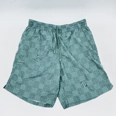 LOUIS VUITTON（ルイヴィトン）ダミエ スイムショーツ スイムパンツ グリーン モノグラム柄 メッシュ裏地 ウエストゴム ドローコード付 メンズ【中古】のサムネイル