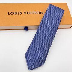 Louis Vuitton ダークブルー チェックネクタイ - メルカリ
