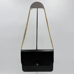 DIOR（ディオール）ヴィンテージ チェーンショルダーバッグ レザー ブラック ゴールドトーン金具 レディース ショルダーバッグ クラッチバッグ フラップバッグ