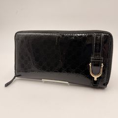 希少 グッチ 長財布 グッチ ニース マイクロGG シマレザー ブラック
