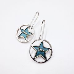 Dior 星型ピアス シルバー ブルー - メルカリ