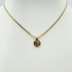 Christian Dior（クリスチャンディオール）CDロゴ サークル ネックレス ゴールドトーン ペンダント 全長45cm アジャスター付き レディース