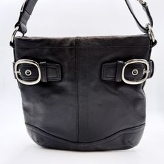 美品✨COACH コーチ ショルダーバッグ 8A68 オールレザー 黒 金具 