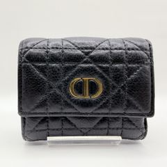 美品✨ Dior ディオール 三つ折り財布 財布レディース ブラック カロ