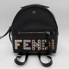 FENDI フェンディ リュック レザー ビジュー ミニバッグ ブラック 黒