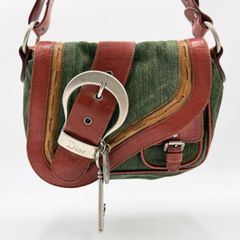 Dior ガウチョ デニム レザー バッグ - メルカリ